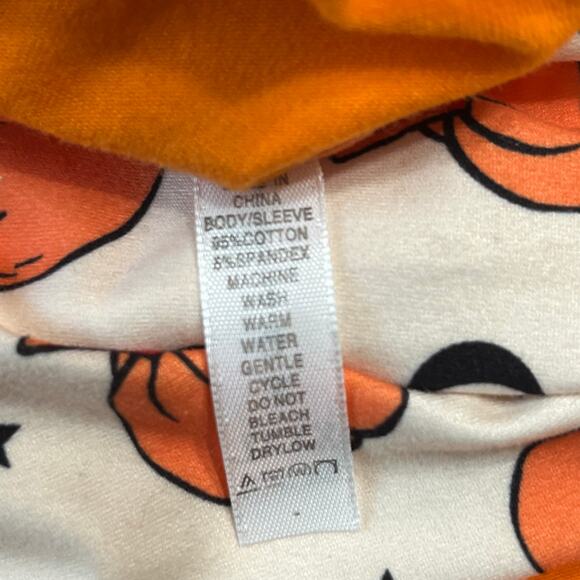 Iltex Women’s Novelty Top Sz XXXL Pumpkin Orange 3/4 Sleeve Stretch Autumn - Picture 4 of 6